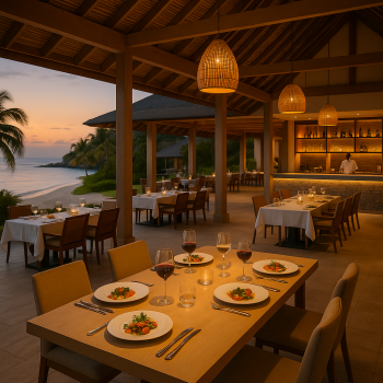 Foodie vibe at a gourmet all-inclusive resort with tasting menus and fine dining
