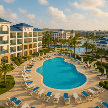 Mega resort vibe with multiple pools, restaurants, and access to sister properties